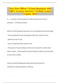 New Fire Officer 1 Exam Questions with 100&percnt; Correct Answers &vert; Verified &vert; Latest Update 2024