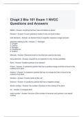 Chapt 2 Bio 101 Exam 1 NVCC Questions and Answers