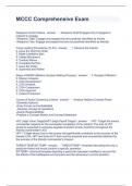 MCCC Comprehensive Exam Questions and Answers Graded A&plus;