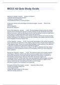 MCCC A2 Quiz Study Guide Questions with correct Answers&comma; Graded A