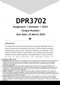  DPR3702  Assignment 1 (ANSWERS) Semester 1 2024 - DISTINCTION GUARANTEED