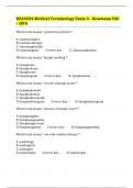 HSA3534 Medical Terminology Exam 3 - Newmann FAU – Q&A