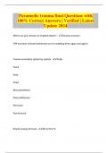 Paramedic trauma final Questions with 100&percnt; Correct Answers &vert; Verified &vert; Latest Update 2024