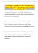 Paramedic Trauma FISDAP Exam Study Guide with 100&percnt; Correct Answers &vert; Verified &vert; Latest Update 2024
