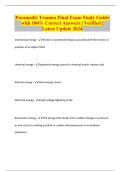 Paramedic Trauma Final Exam Study Guide with 100&percnt; Correct Answers &vert; Verified &vert; Latest Update 2024
