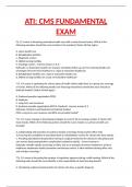 ATI: CMS FUNDAMENTAL EXAM QUESTIONS AND ANSWERS. 100% CORRECT