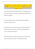 Paramedic Trauma Final Exam Review with 100&percnt; Correct Answers &vert; Verified &vert; Latest Update 2024