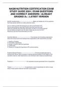 NASM NUTRITION CERTIFICATION EXAM STUDY GUIDE 2024 | EXAM QUESTIONS AND CORRECT ANSWERS | ALREADY GRADED A+ | LATEST VERSION