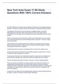 New York Auto Exam 17-66 Study Questions With 100&percnt; Correct Answers&period;