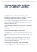 IOT FINAL EXAM &lpar;2024&rpar; QUESTIONS WITH 100&percnt; CORRECT ANSWERS&period;