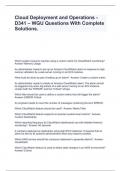 Cloud Deployment and Operations - D341 &ndash; WGU Questions With Complete Solutions&period;