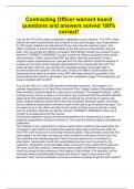 Contracting Officer warrant board questions and answers solved 100&percnt; correct&excl;