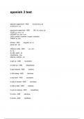spanish 3 test  Questions And Answers Graded A&plus;&excl;&excl;&excl;