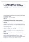 IT Fundamentals Exam Review &lpar;Questions & Answers&rpar; Rated 100&percnt; Correct&excl;&excl;