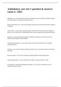Ambulatory care test 1 question and answers 100&percnt; correct 2024