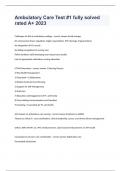Ambulatory Care Test &num;1 Question and answers already passed 2024
