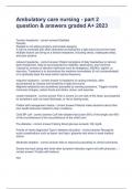 Ambulatory care nursing - part 2 question & answers 100&percnt; correct 2024
