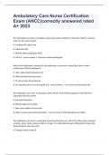 Ambulatory Care Nurse Certification Exam &lpar;ANCC&rpar; Question and answers already passed 2024