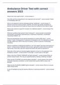 Ambulance Driver Test  Question and answers rated A&plus; 2024