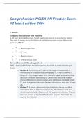 Comprehensive NCLEX-RN Practice Exam #2 latest edition 2024 NOTE: contains rationale