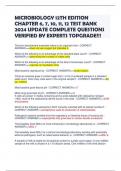 MICROBIOLOGY 12TH EDITION CHAPTER 6&comma; 7&comma; 10&comma; 11&comma; 12 TEST BANK 2024 UPDATE COMPLETE QUESTIONS VERIFIED BY EXPERTS TOPGRADE&excl;&excl;&excl;