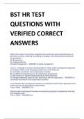 BST HR TEST  QUESTIONS WITH  VERIFIED CORRECT  ANSWERS