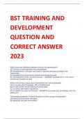 BST TRAINING AND  DEVELOPMENT QUESTION AND  CORRECT ANSWER  2023