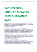 Burns VERIFIED  CORRECT ANSWERS  100% GUARANTEE  PASS