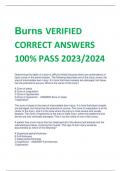Burns VERIFIED  CORRECT ANSWERS  100% PASS 2023/2024