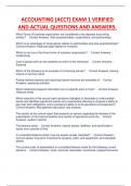 ACCOUNTING &lpar;ACCT&rpar; EXAM 1 VERIFIED  AND ACTUAL QUESTIONS AND ANSWERS&period;