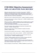 C100 WGU Objective Assessment 100% GUARANTEE PASS 2023/2024
