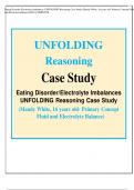 Eating Disorder-Electrolyte Imbalances UNFOLDING Reasoning Case Study (Mandy White, 16 years old- Primary Concept Fluid and Electrolyte Balance)100% COMPLETE