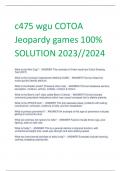 c475 wgu COTOA  Jeopardy games 100&percnt;  SOLUTION 2023&sol;&sol;2024