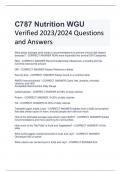 C787 Nutrition WGU Verified 2023&sol;2024 Questions  and Answers