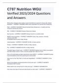 C787 Nutrition WGU Verified 2023&sol;2024 Questions  and Answers