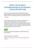NR546 / NR 546 Week 8 Psychopharmacology for the Psychiatric | Study Guide 2024 Guide 