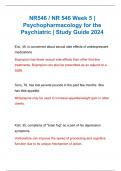 NR546 / NR 546 Week 5 | Psychopharmacology for the Psychiatric | Study Guide 2024 