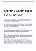 California Notary Public  Exam Questions
