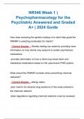 NR546 Week 1 | Psychopharmacology for the Psychiatric Answered and Graded A+ | 2024 Guide 