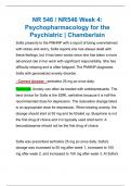 NR 546 / NR546 Week 4: Psychopharmacology for the Psychiatric | Chamberlain 