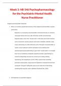 Week 3: NR 546 Psychopharmacology for the Psychiatric-Mental Health Nurse Practitioner