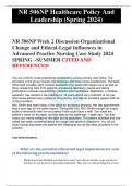 NR 506NP Week 2 Discussion Organizational  Change and Ethical-Legal Influences in  Advanced Practice Nursing Case Study 2024  SPRING –SUMMER CITED AND  REFERENCED
