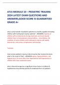 ATLS MODULE 10 – PEDIATRIC TRAUMA 2024 LATEST EXAM QUESTIONS AND ANSWERS,GOOD SCORE IS GUARANTEED GRADE A+   