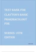 Test-bank-for-claytons-basic-pharmacology-for-nurses-18th-edition-by-willihnganz-all-compressed(Updated Study Guide, Correctly Answered Questions, Test bank Questions and Answers with Explanations (latest Update), 100% Correct, Download to Score A