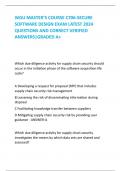 WGU MASTER&rsquo;S COURSE C706-SECURE  SOFTWARE DESIGN EXAM LATEST 2024  QUESTIONS AND CORRECT VERIFIED ANSWERS&vert;GRADED A&plus;     