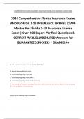2024 Comprehensive Florida Insurance Exams AND FLORIDA 2-25 INSURANCE LICENSE EXAM:  Master the Florida 2-15 Insurance License  Exam | Over 500 Expert-Verified Questions &  CORRECT WELL ELLABORATED Answers for GUARANTEED SUCCESS | GRADED A+