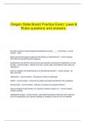  Oregon State Board Practice Exam&colon; Laws & Rules questions and answers&period;