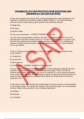 PHARMACOLOGY HESI PRACTICE EXAM QUESTIONS AND ANSWERS ALL SOLVED SOLUTION