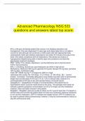    Advanced Pharmacology NSG 533 questions and answers latest top score.