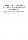 HESI RN Exit Exam &sol; RN HESI Exit  Exam 2024 With Verified And 100&percnt;  Correct Answers